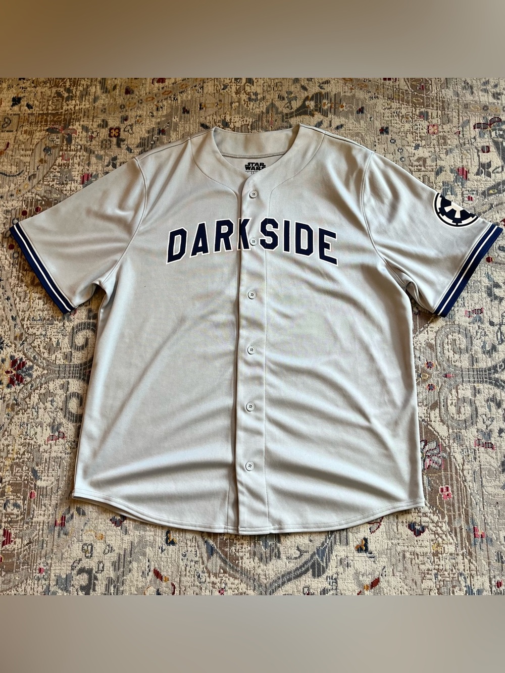 Star Wars Dark Side Men's Jersey in Light Gray with Navy Lettering
